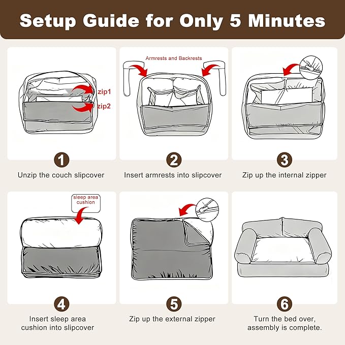 Cat Beds for Indoor Cats, Cat Couch Bed, Cute Cats Sofas for Medium Pets - Image 8