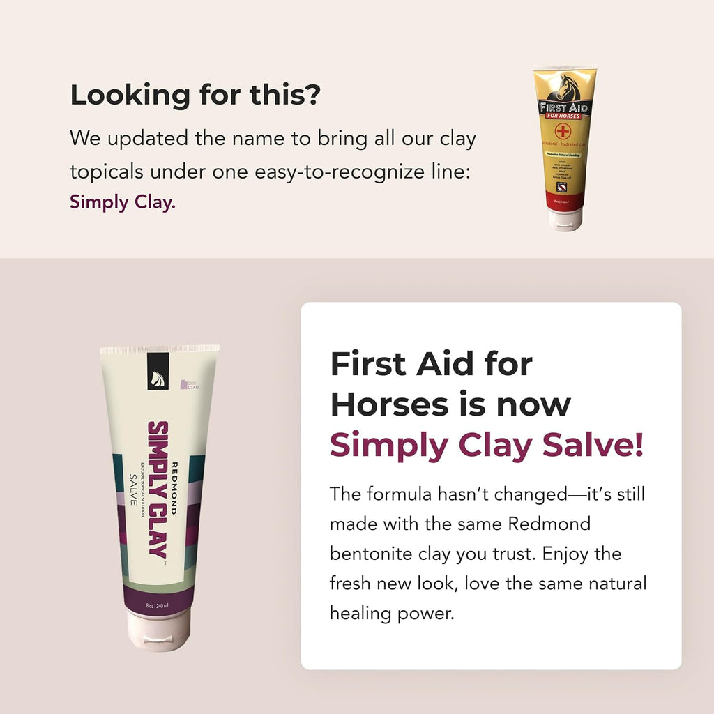 Redmond First Aid - All Natural Hydrated Clay for Horses, 8 Oz Tube
