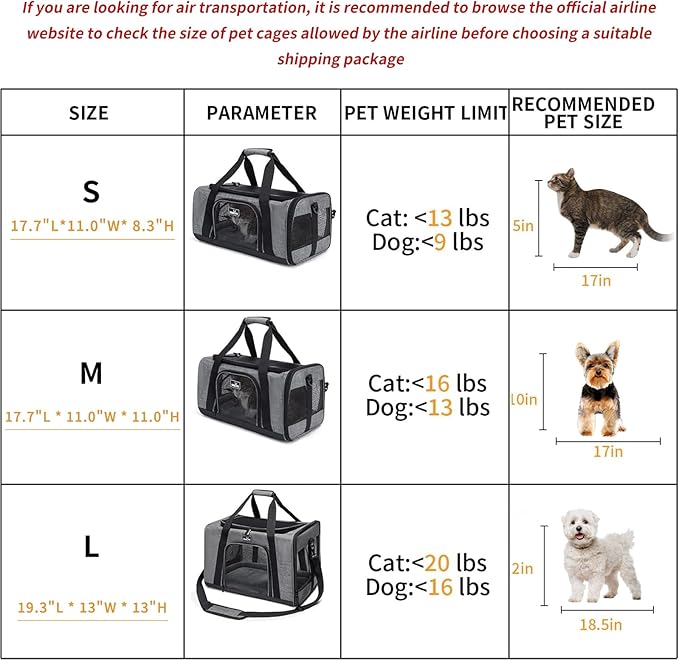 TSA Approved Pet Carrier for Small Medium Cats and Dogs | Dog Carrier - Image 3