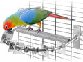 8.3 * 7.3In Parrot Chewing Toy, Long-Lasting Stainless Steel Bird Perch with Durable Chew Parts for Large Birds, Cockatiels, Macaws, African Greys, for Cage Use