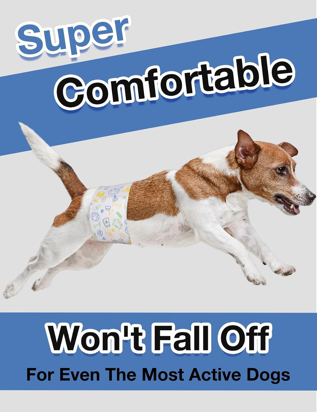 Dono Disposable Male Dog Diapers, Super Absorbent Male Dog Wraps for Small to Large Dogs, 360° Leak-Proof with Wetness Indicator,XS,24PCS