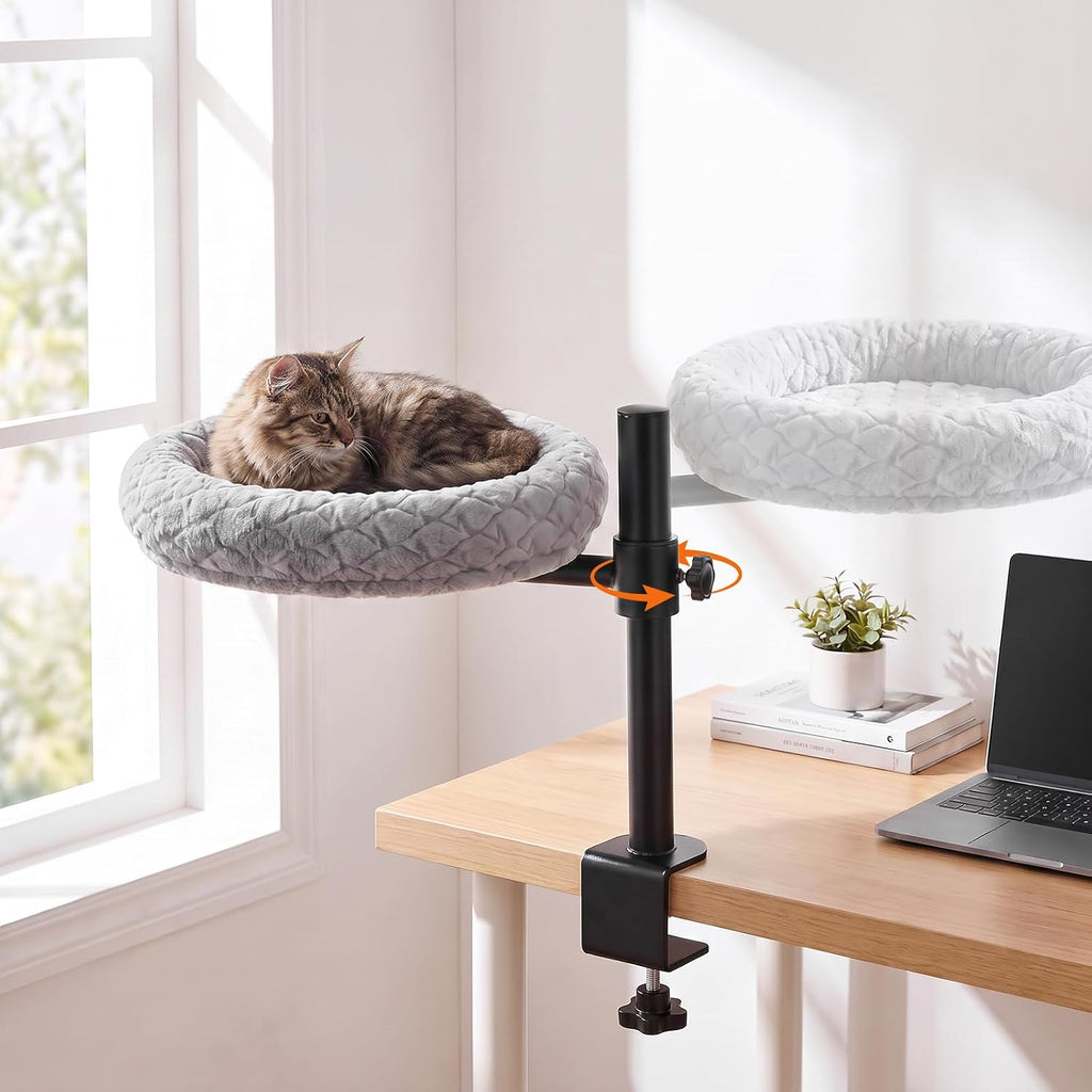 Cat Desk Bed 360° Rotating Cat Hammock Bed Holds Over 33Lbs Cats