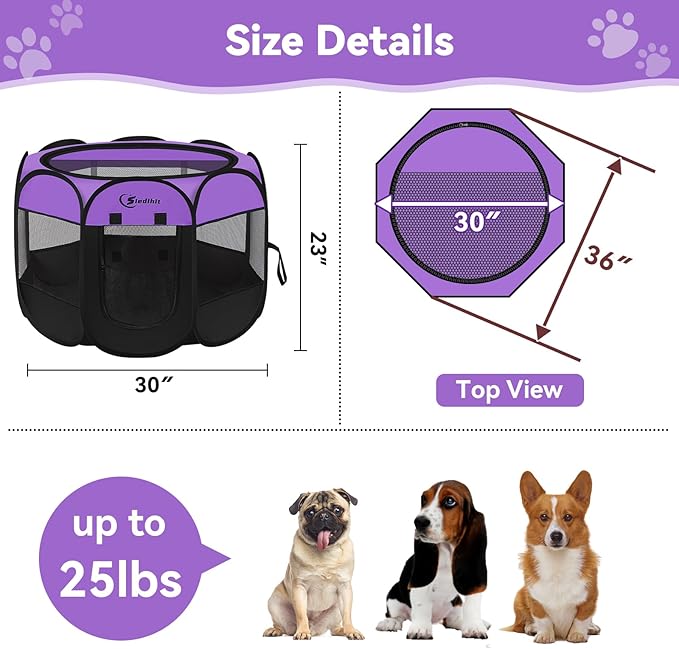 Dog Playpen, Puppy Pet Playpen, Dog Crate Tent Cage Indoor/Outdoor, Portable - Image 6