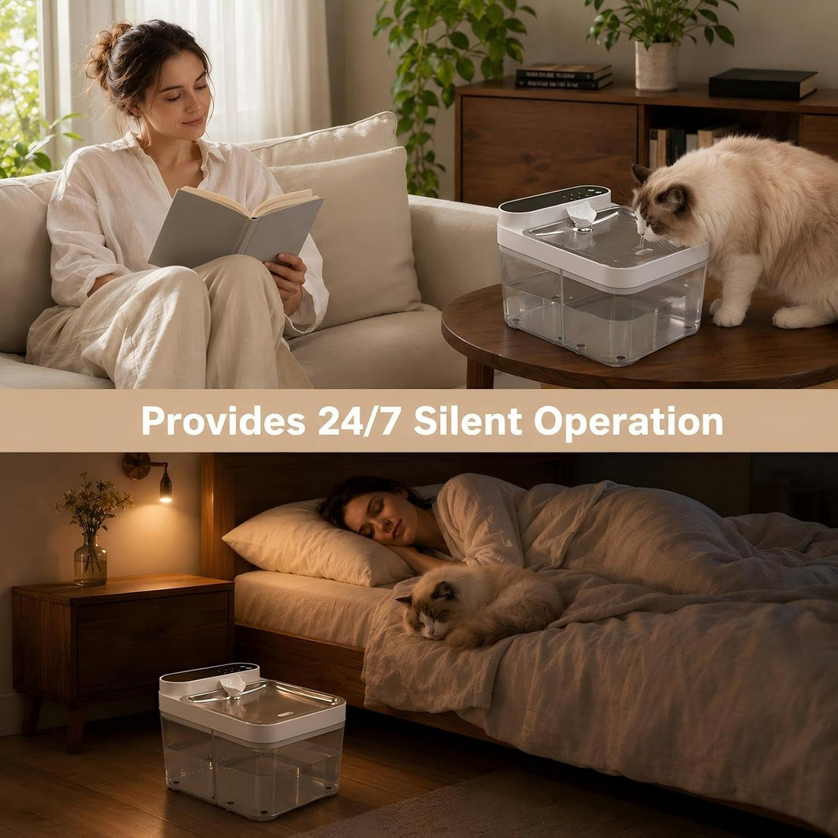 Cat Water Fountain No Filter Wastewater Separation Cat Fountain Silent