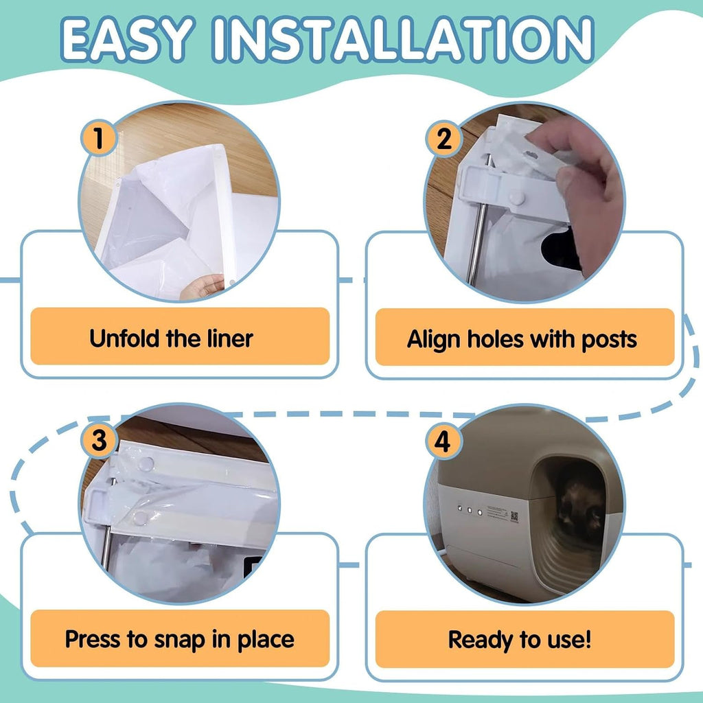 60Pcs Cat Litter Box Liners Compatible with PetSnowy SNOW+ Cat Litter Box