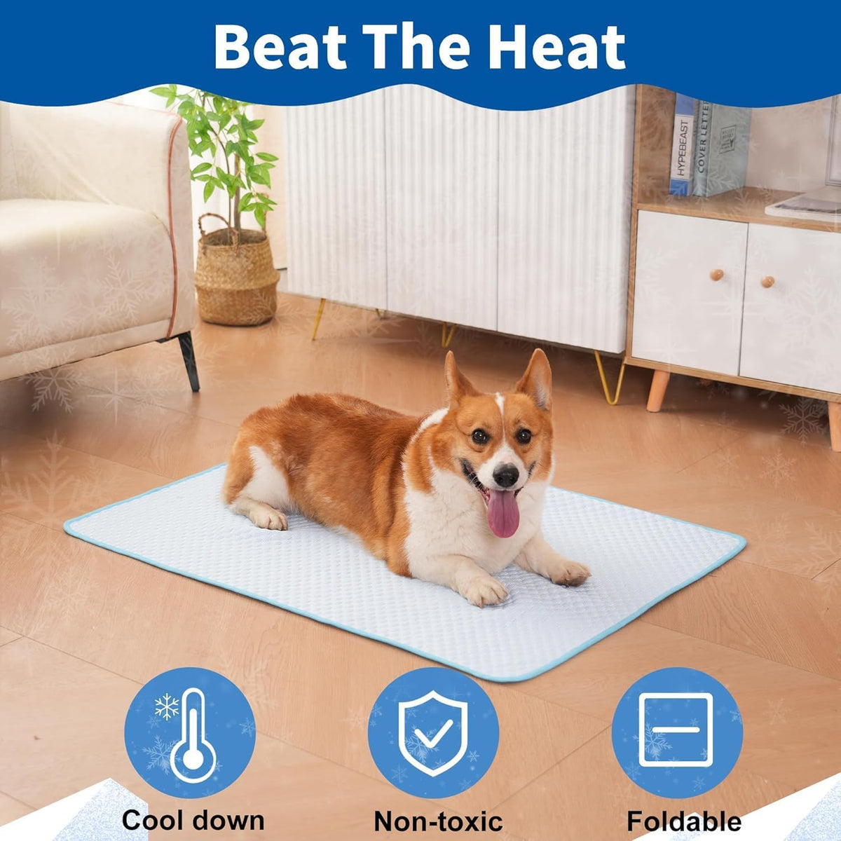 Cooling Mat for Dogs, Thick & Double-Sided Dog Cooling Mat, Self-Cooling Dog Bed with Arc-Chill Technology, Washable Portable Dog Cooling Mat for Couch, Crate & Car (XL - 44 x 32 Inch)