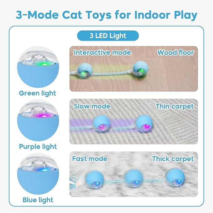 Interactive Cat Toys for Indoor Cats & Dogs, Agile Moving Cat Ball - Image 4