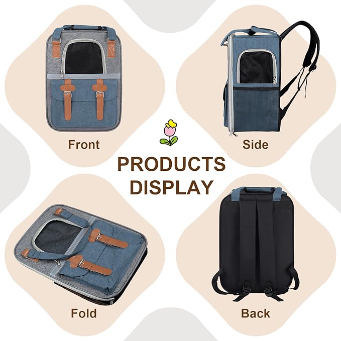 ‌YooxArmor Cat Carrier Backpack, Airline Approved Mesh Dog Backpack - Image 3
