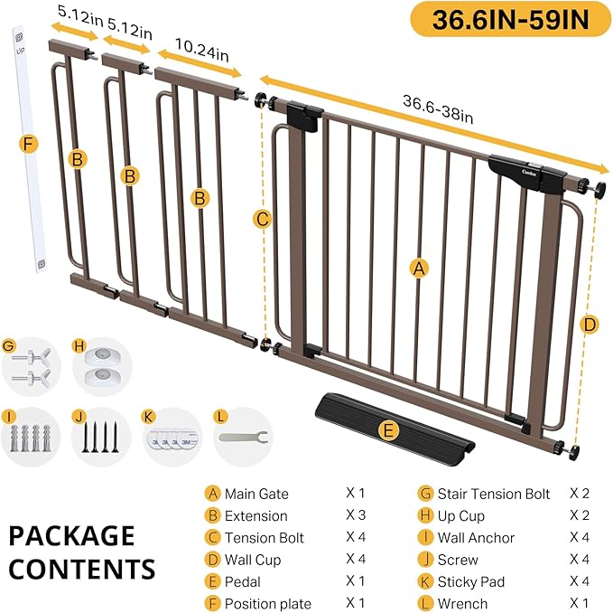 Cumbor 36.6-59" Extra Wide Baby Gate - Image 9