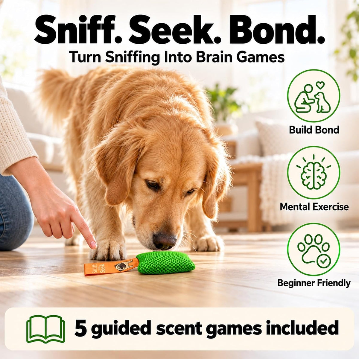 Dog Scent Training kit, Brain Games, Hide and Seek Toys - Fun Nose Work Games, Sniff and Seek Sniffing Toys, Nosework Kit, Scent Work Kit for All Ages Dog (Green)