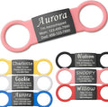 Anavia Slide On Silent Pet ID Tags, S/M/L/XL Personalized Black Stainless Steel by Anavia