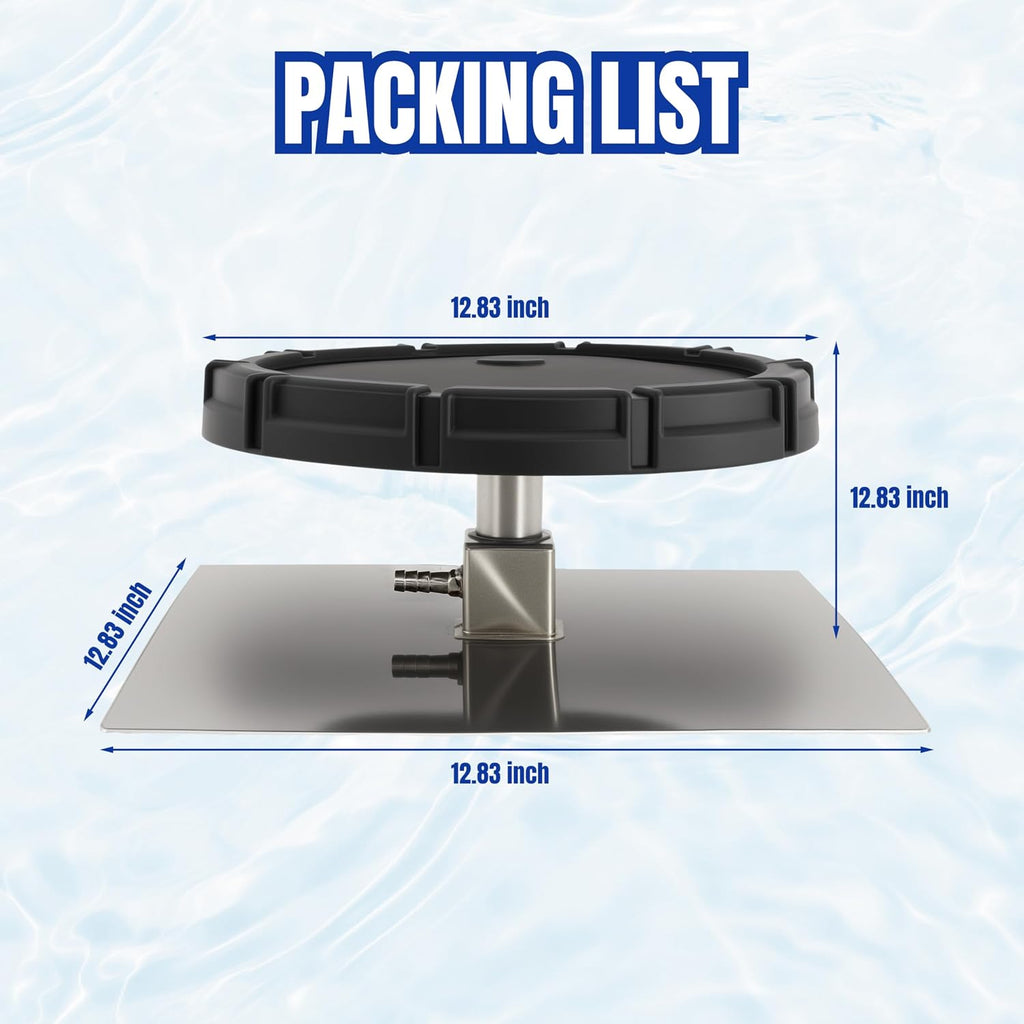Pond & Lake Aeration Accessories with Membrane Diffuser Stainless Steel Chassis for Pond Aeration System, 10 inch