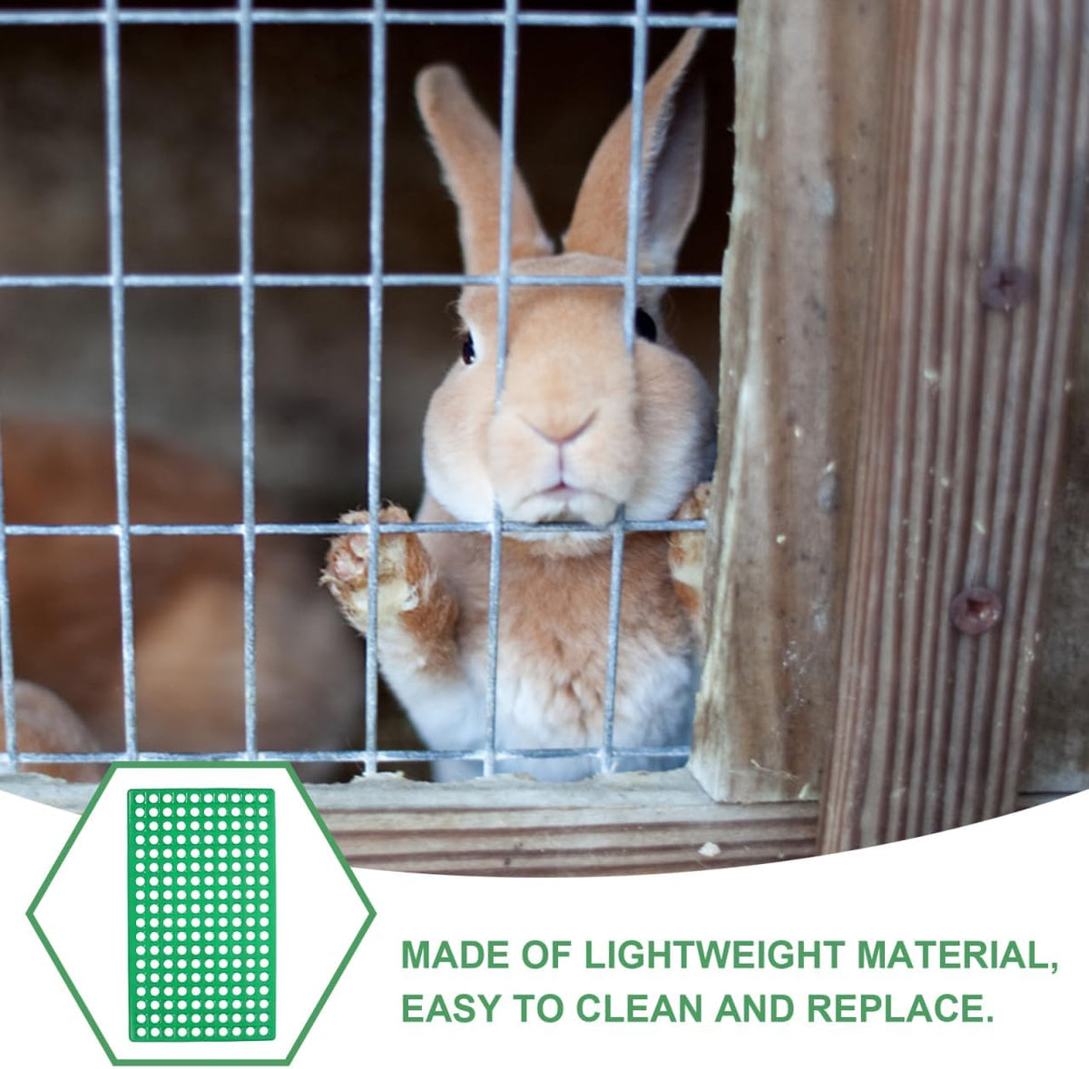 GANAZONO Rabbit Cage Mat 2 Pack Pet Feet Mat with Circular Holes for Claw Safety Easy Cleaning Rabbit Cage Isolation Board 19.68X11.81X1.57In