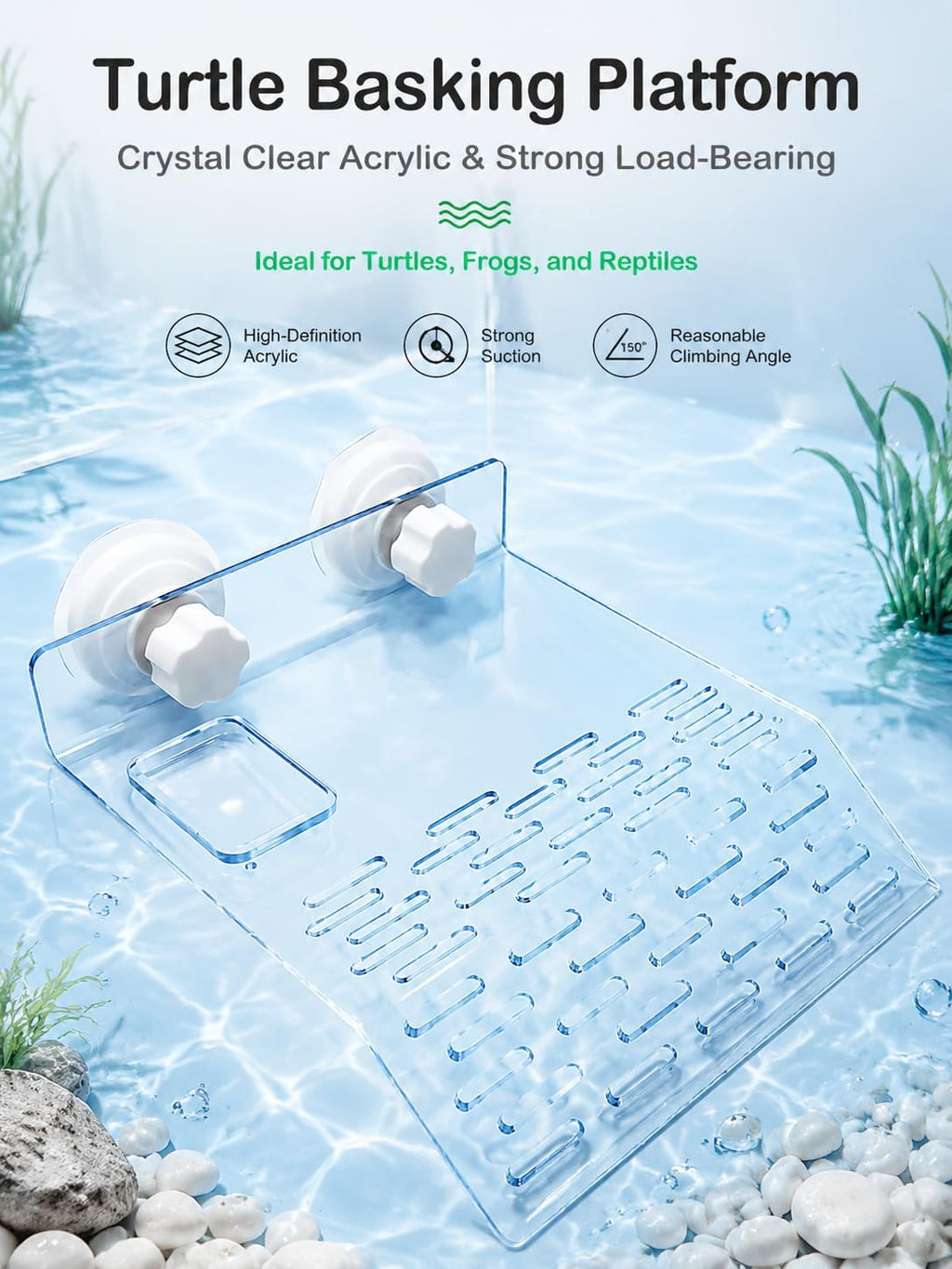 J-star Large Reptile Basking Platform, Aquarium Turtles Turtle Basking Platform, Turtle Tank Accessories Floating Turtle Habitat Dock