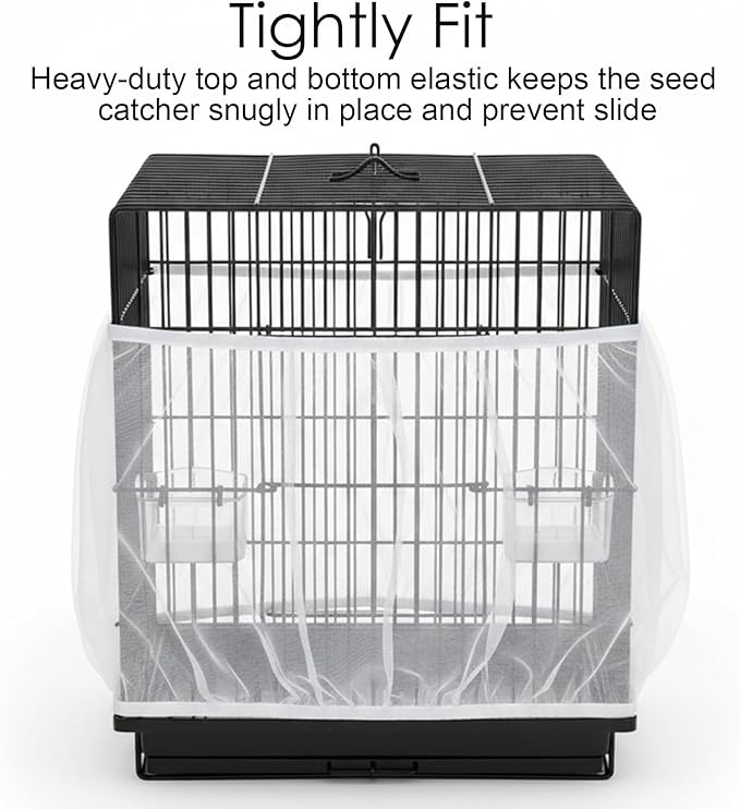 Bird Cage Seed Catcher, Universal Adjustable Birds Cages Cover Net Liner - Image 7