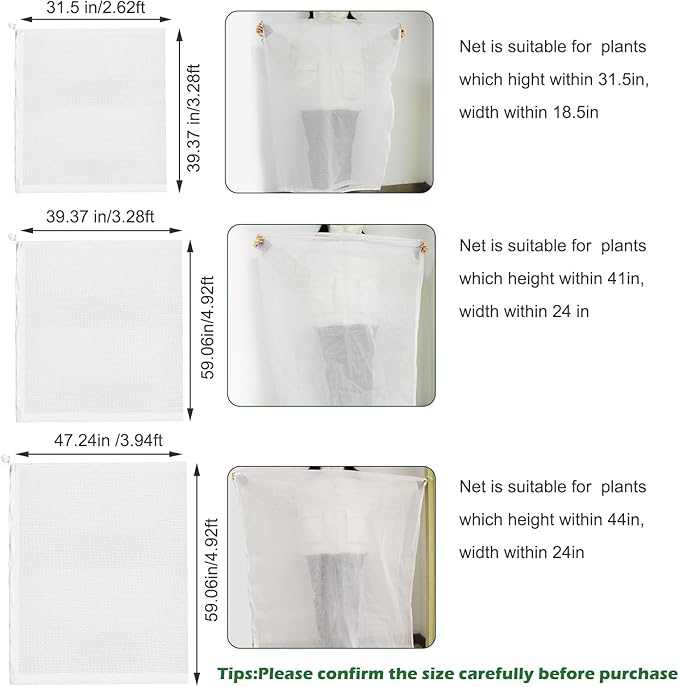 3Pcs Plant Covers from Insects, 3Size Bird Netting Barrier - Image 2