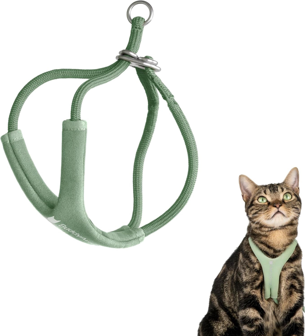 Escape Proof Y Shape Cat Harness Anti-Choke (Olive, S)