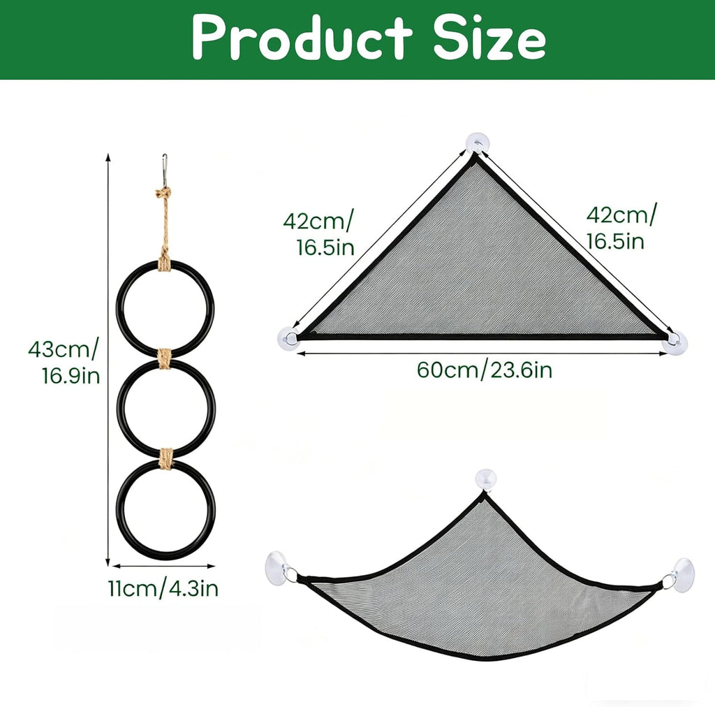 Snake Climbing Rings with Hammock, Reptile Enrichment Toys for Snakes