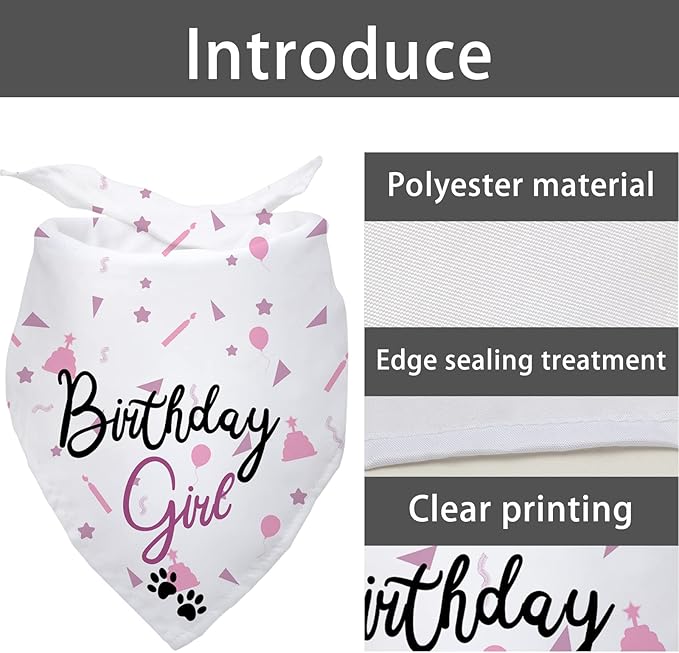 Dog Birthday Girl Happy Birthday Dog Bandana - Image 5