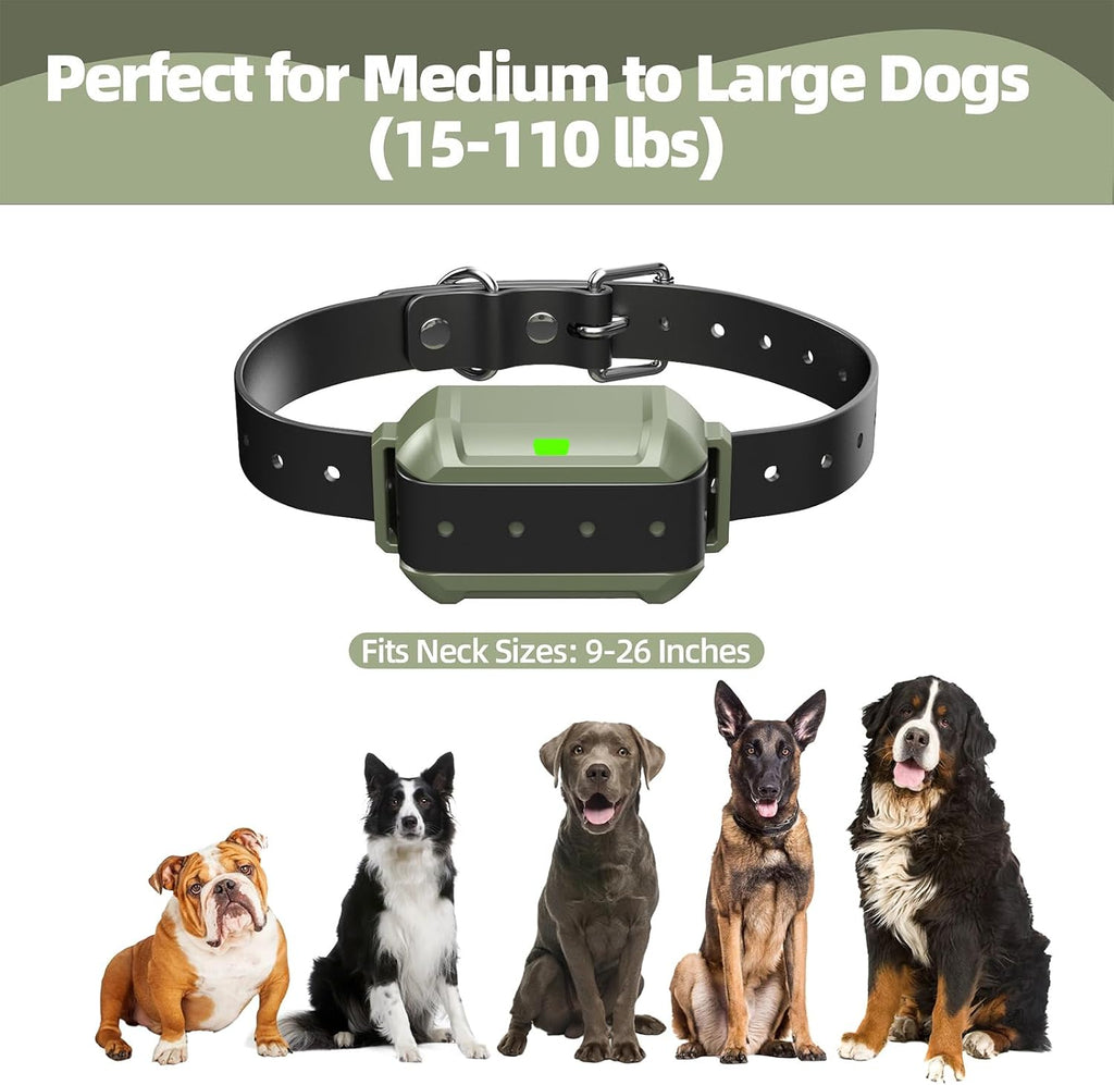 Wireless Dog Fence System, Precision Radar Electric Fence for Dogs, Portable Adjustable Dog Wireless Fence, IPX7 Waterproof Dog Collar, for Medium Large Dogs 15lb-110lb (for 2 Dogs)