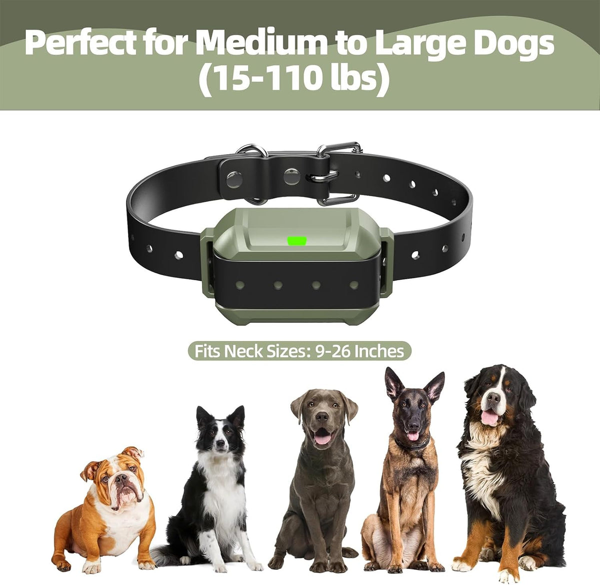 Wireless Dog Fence System, Precision Radar Electric Fence for Dogs, Portable Adjustable Dog Wireless Fence, IPX7 Waterproof Dog Collar, for Medium Large Dogs 15lb-110lb (for 2 Dogs)