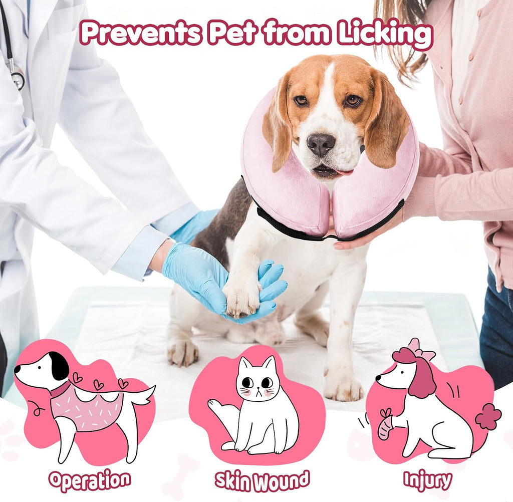 Grand Line Inflatable Dog Cone Collar, Soft Pet Recovery After Surgery (M)
