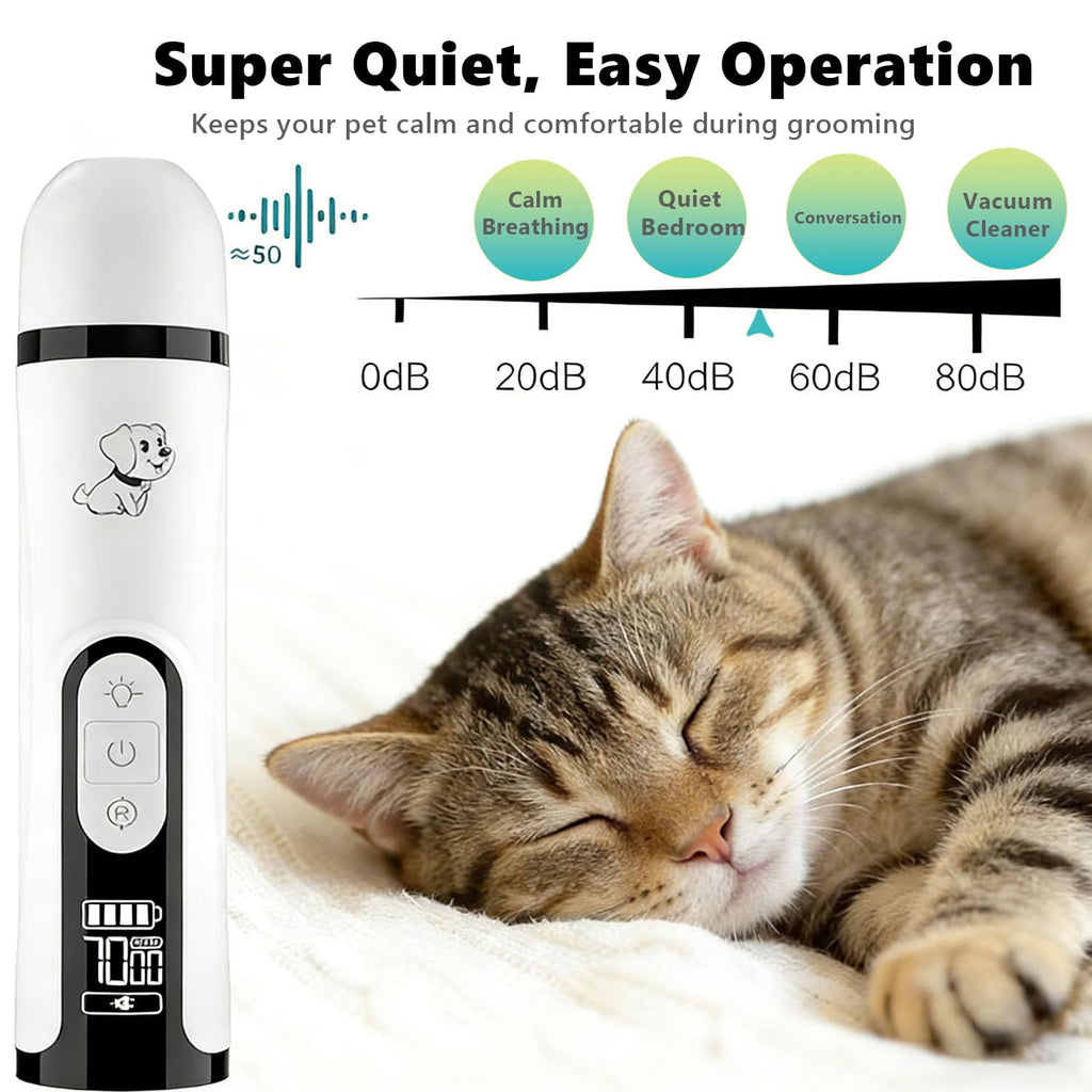 Quiet Dog Nail Grinder Safe & Stress-Free for Sensitive Dogs Cats