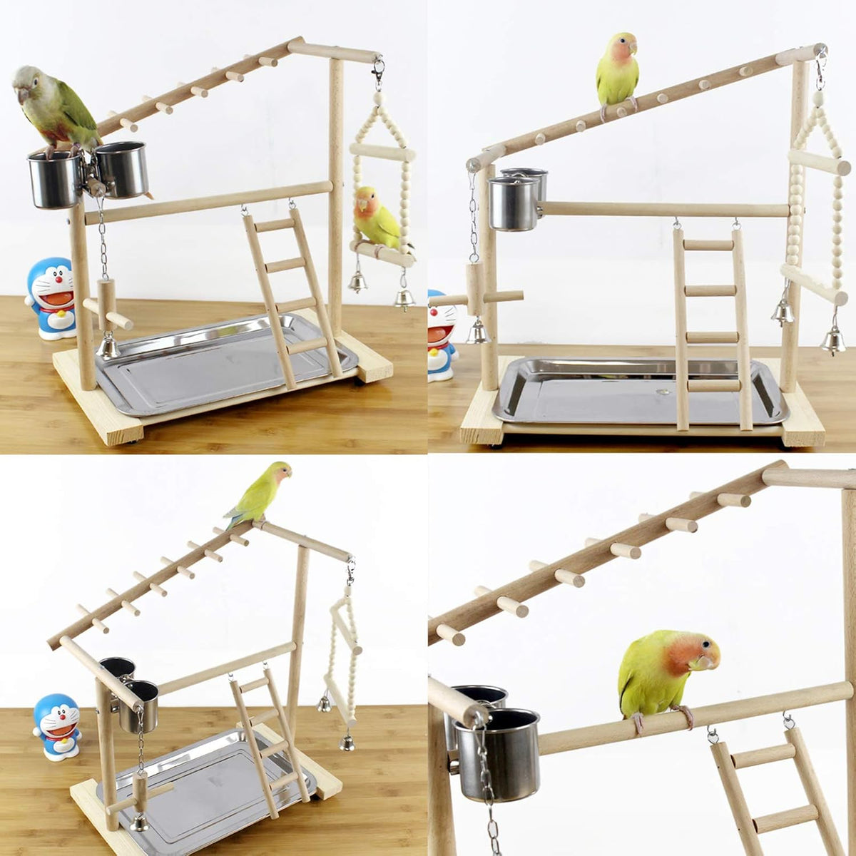 Parrot Playstand Bird Playground Wood Perch Stand