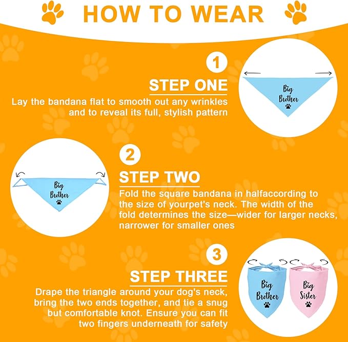 Big Sister and Big Brother Pet Dog Bandana, Triangle Scarf - Image 4