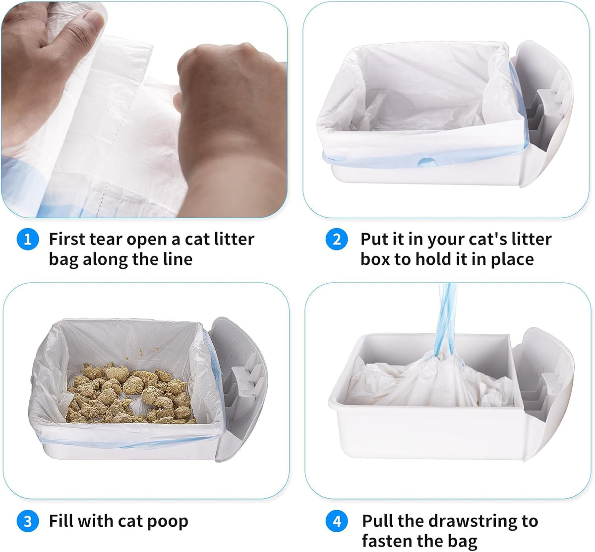 120 Count Extra Large Cat Litter Box Liners, Cat Litter Waste Receptacles Bags for Cleanpethome/BCHARYA Self-Cleaning Litter Box