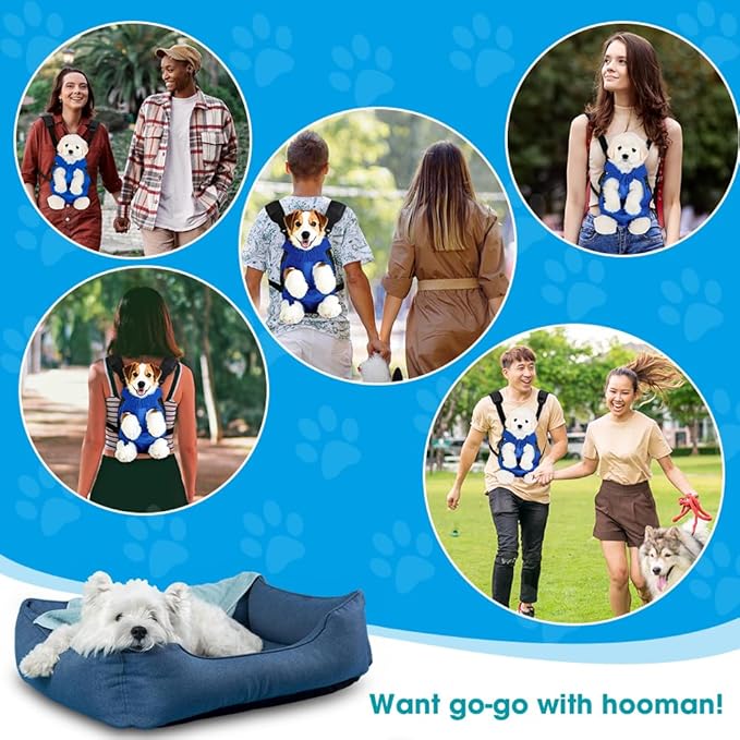 Dog Backpack Carrier, Adjustable Pet Front Carriers, Legs Out Carrying Sling - Image 9