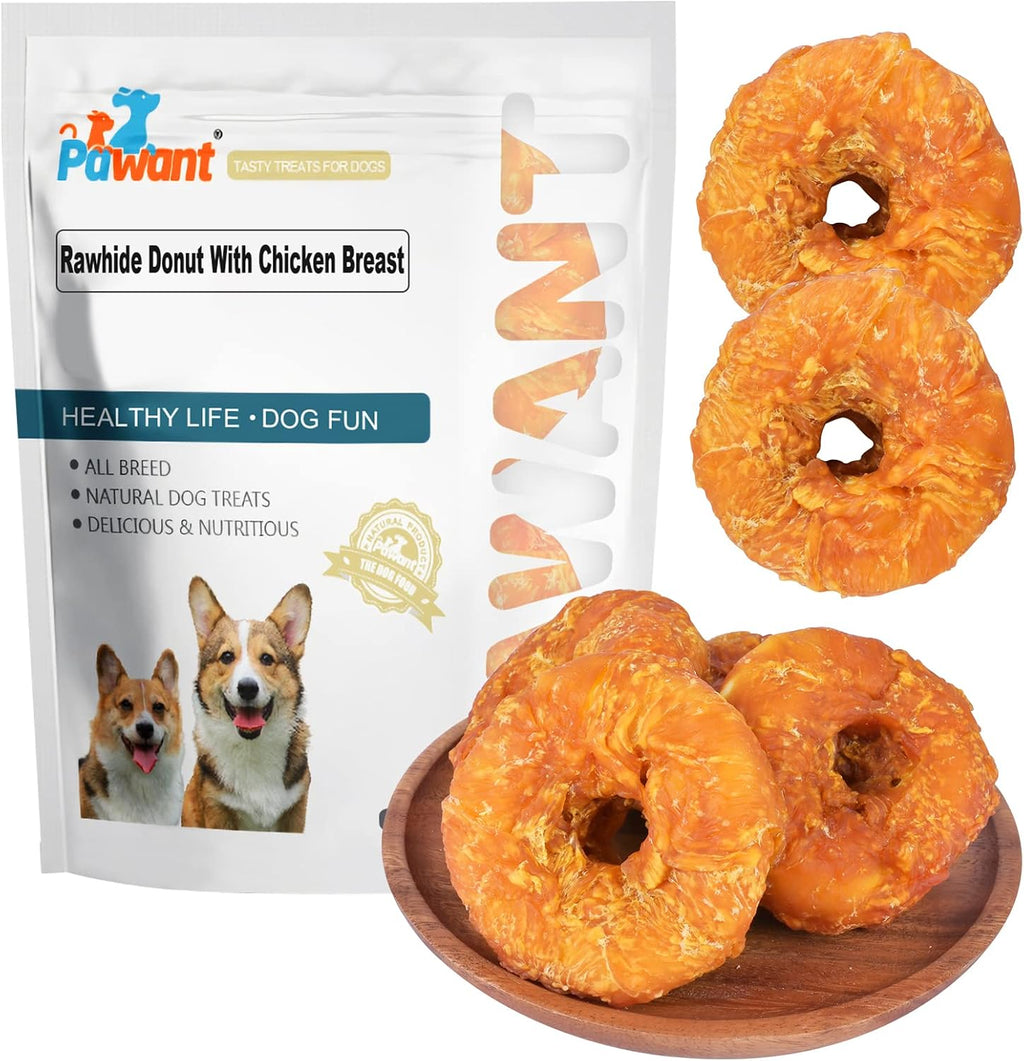 Chicken Wrapped Puffed Rawhide Rolls Dog Sticks Treats, 8 oz
