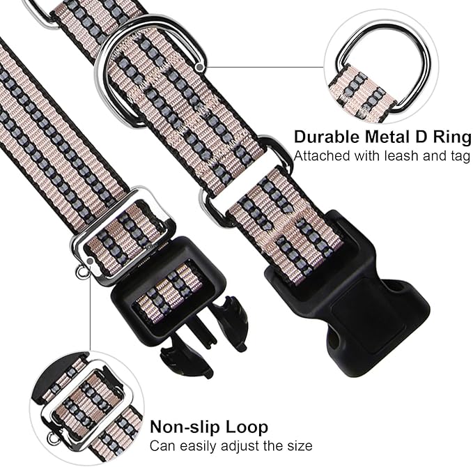 Martingale Dog Collar, Adjustable Nylon Reflective Collar - Image 2