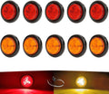 NEW SUN® 2" Round LED Trailer Lights 5 Red 5 Amber, High-bright PIRANHA LED