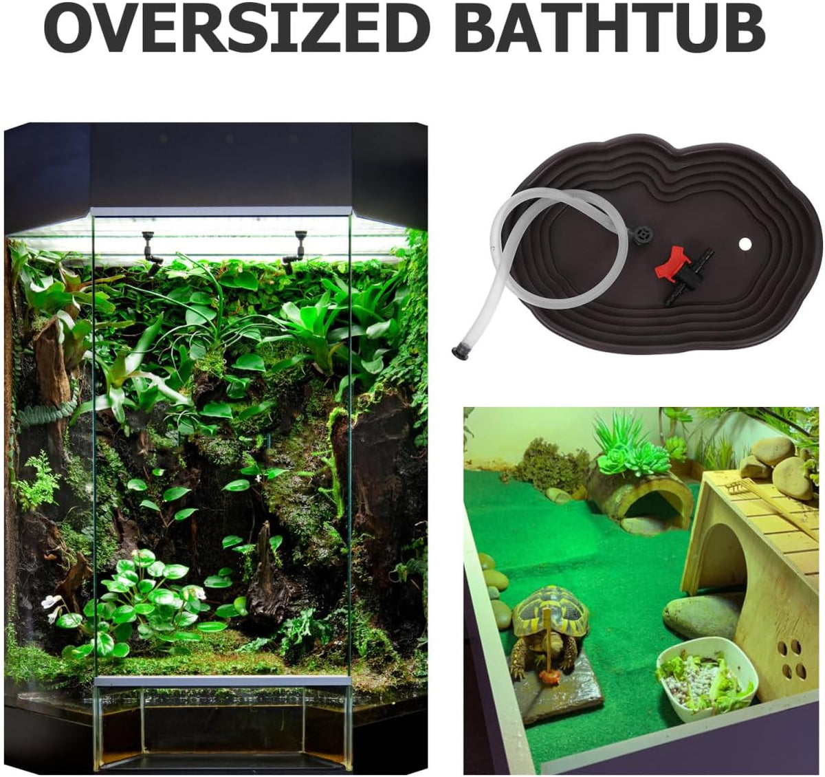 Kisangel Large Turtle Bathing Pool Coffee Color 15.35X10.43X1.77in Re