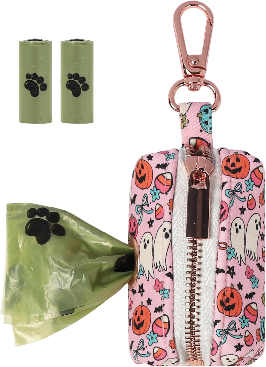 ARING PET Dog Waste Bag Dispenser, Soft Doggy Poop Bags Holders Attach to Any Leashes, Velvet Portable Washable Red Pet Waste Pouch Dispenser with Metal Zipper