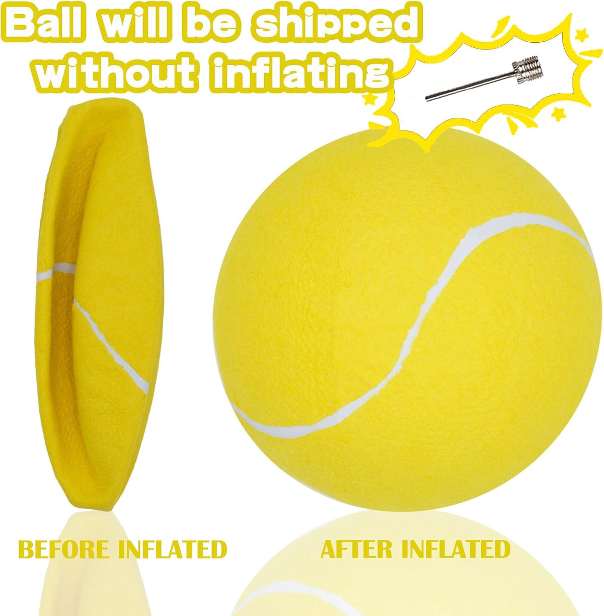 Banfeng Big Tennis Ball for Dogs, Giant Dog Tennis Ball Toy Large Outdoor Sports Gift for Small Medium Large Dog (Goose Yellow, 9.5 inch)
