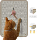 Cat Nail File Scratcher - Natural Sisal Scratch Mat with 80-Grit Aluminum Oxide, Adhesive Sheets & Expansion Screws for Secure Wall/Floor Mounting, Ideal for Trimming Cat Claws (16.53"x13.38")