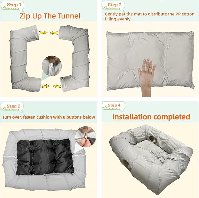 XxingSheep 4 Ways Shuttled XL Cat Tunnel Bed - Image 6