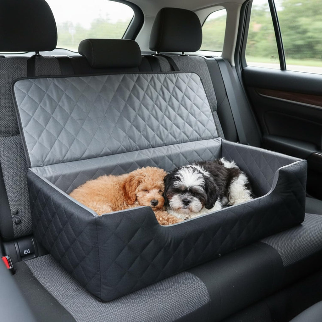 Black Large Dog Car Seat for Medium or Two Small Dogs Up to 50 lbs