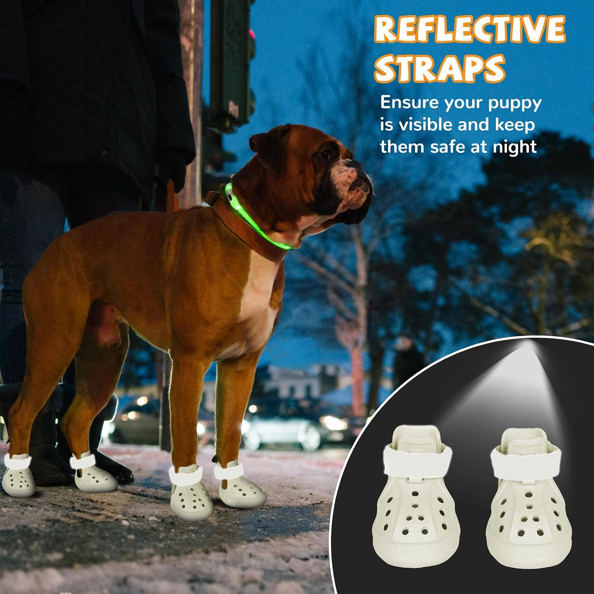 Dog Shoes for Medium Large Size, Breathable Dog Shoe for Hot Pavement, Dog Booties and Paw Protectors, Non-Slip Waterproof Dog Sandals Boots with Reflective for Rain, Summer, Hiking, Snow (Size 5)