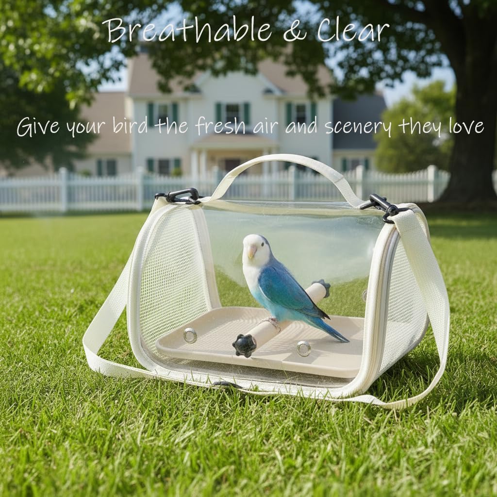 Hands Free Small Pet Cage with Breathable Mesh Windows Parrot Backpack