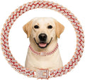 Cuban Link Dog Chain Collar Rose Gold Crystal Dog Necklace Metal by Unknown