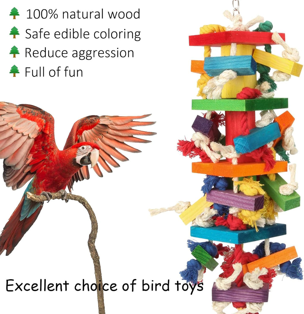 Extra Large Bird Parrot Toys for Macaws, African Greys, Amazons