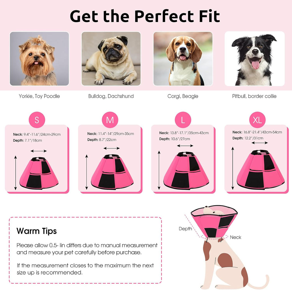 Queenmore Dog Cones for Small Dogs, Soft Cone for Dogs After Surgery
