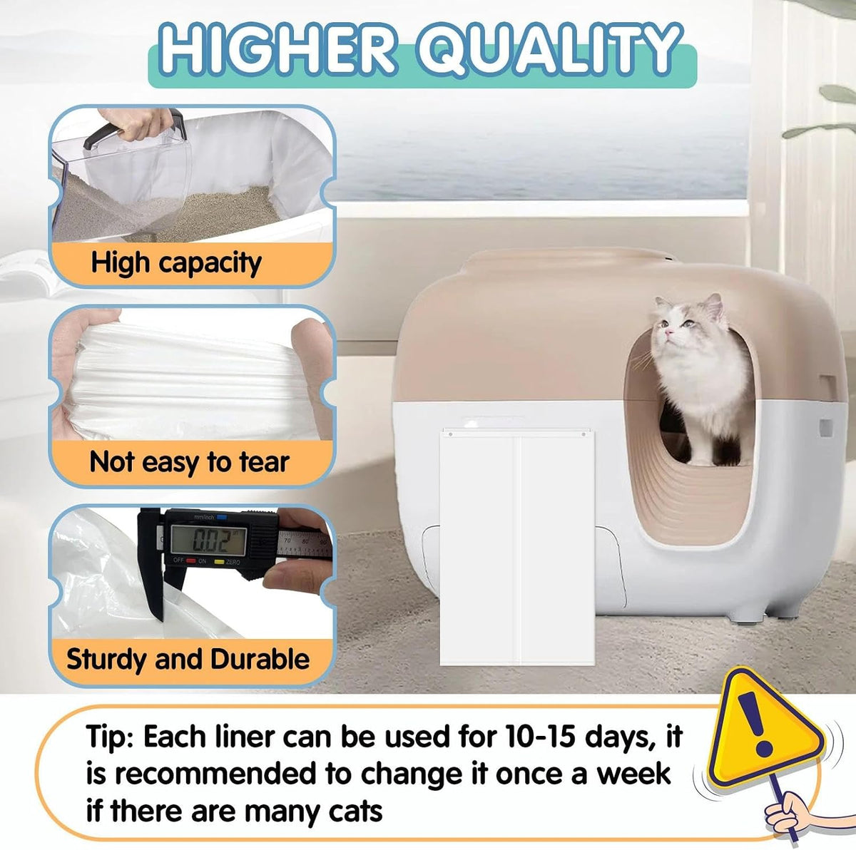 60Pcs Cat Litter Box Liners Compatible with PetSnowy SNOW+ Cat Litter Box
