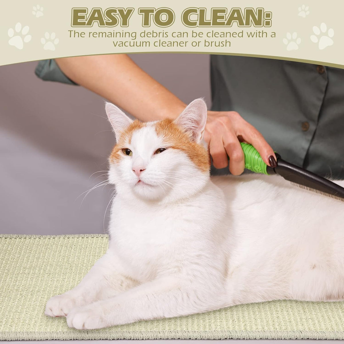 2 Pack Large Cat Scratch Pad Sisal Mat 32 x 16 Inches,Beige