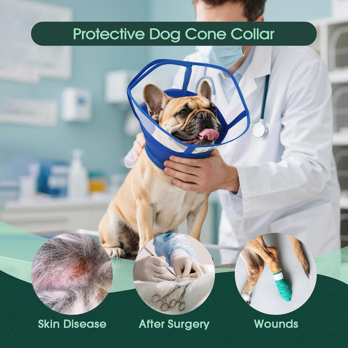 Kuoser Dog Cone Collar After Surgery, Soft Cone for Dogs to Stop Licking,XL