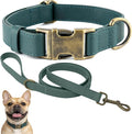 Dog Collar and Leash Set, Leather Silicone Waterproof Odor-Proof Dog Collar and by Ben+%26+Fellows