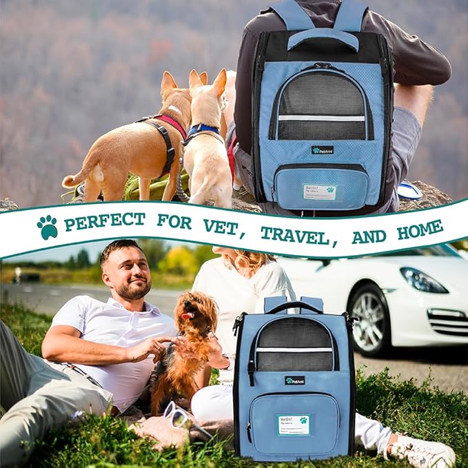 PetAmi Dog Backpack Carrier for Small Large Cat, Ventilated Pet Hiking Backpack - Image 7